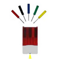 Screwdriver Set With LED, Mini - White/Transparent Red